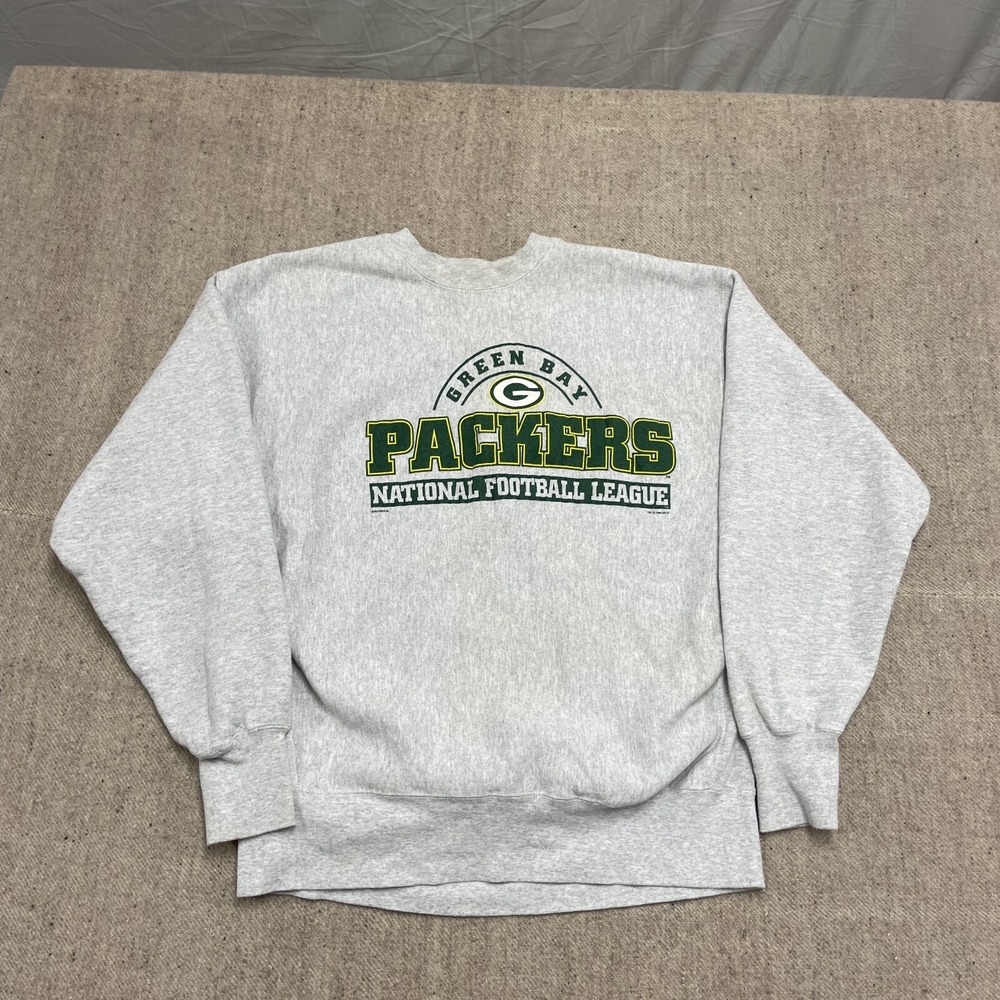 Vintage NFL Green Bay Packers Sweatshirt Mens XXL Gray 1990s Lee Sport